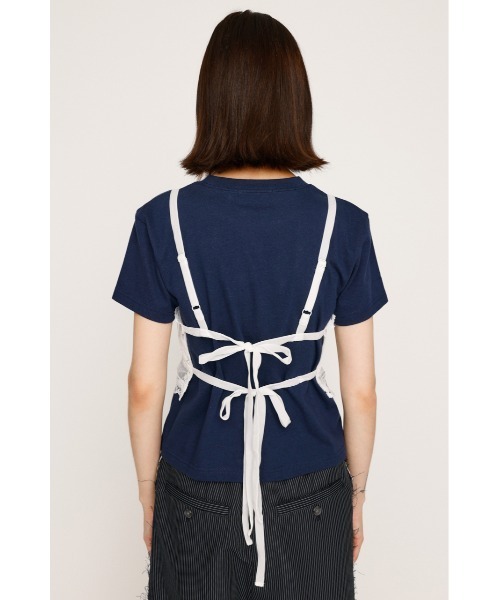 SLY（スライ）の「RIBBON LACE DESIGN BRA リボン レース デザイン ブラ 秋服（キャミソール・レディース・ブラック/ホワイト・FREE）」の7枚目の写真