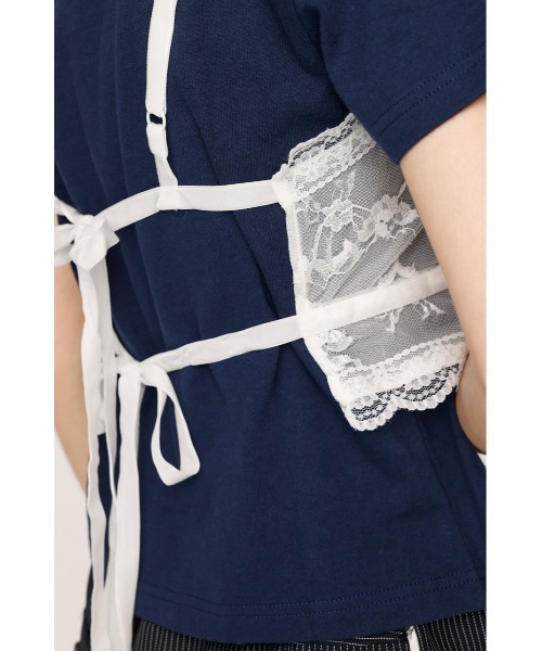 SLY（スライ）の「RIBBON LACE DESIGN BRA リボン レース デザイン ブラ 秋服（キャミソール・レディース・ブラック/ホワイト・FREE）」の10枚目の写真