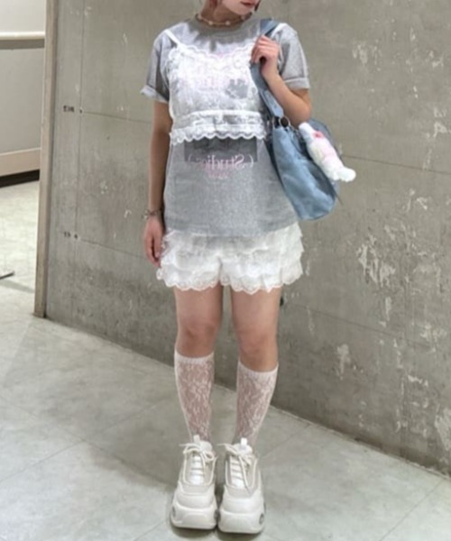 SLY（スライ）の「RIBBON LACE DESIGN BRA リボン レース デザイン ブラ 秋服（キャミソール・レディース・ブラック/ホワイト・FREE）」の16枚目の写真