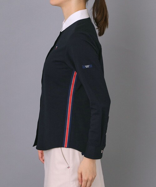 adabat（アダバット）の「【吸水速乾】サッカー長袖シャツ（シャツ/ブラウス・レディース・ネイビー/ネイビー系2・38/40/36/42）」の3枚目の写真