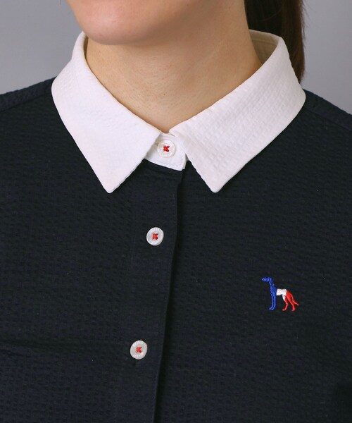 adabat（アダバット）の「【吸水速乾】サッカー長袖シャツ（シャツ/ブラウス・レディース・ネイビー/ネイビー系2・38/40/36/42）」の5枚目の写真