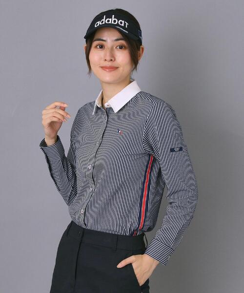 adabat（アダバット）の「【吸水速乾】サッカー長袖シャツ（シャツ/ブラウス・レディース・ネイビー/ネイビー系2・38/40/36/42）」の11枚目の写真