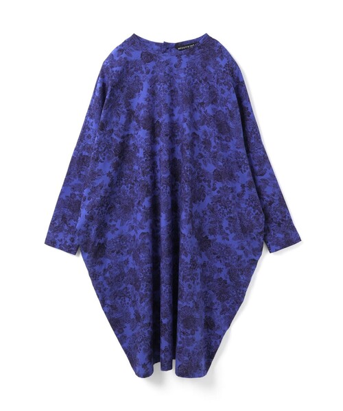 mizuiroind（ミズイロインド）の「mizuiro ind プリントコクーンワイドワンピース（ワンピース・レディース・ブルー/ベージュ・FREE）」の3枚目の写真