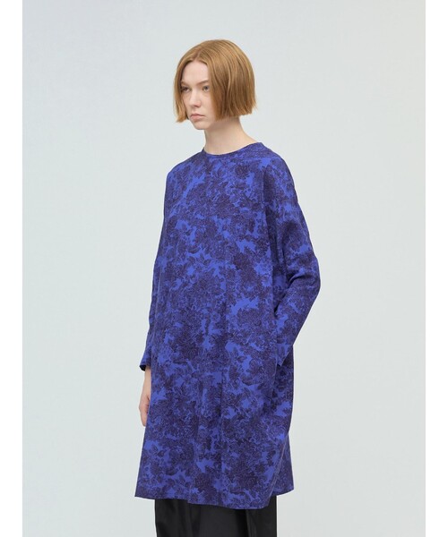 mizuiroind（ミズイロインド）の「mizuiro ind プリントコクーンワイドワンピース（ワンピース・レディース・ブルー/ベージュ・FREE）」の6枚目の写真