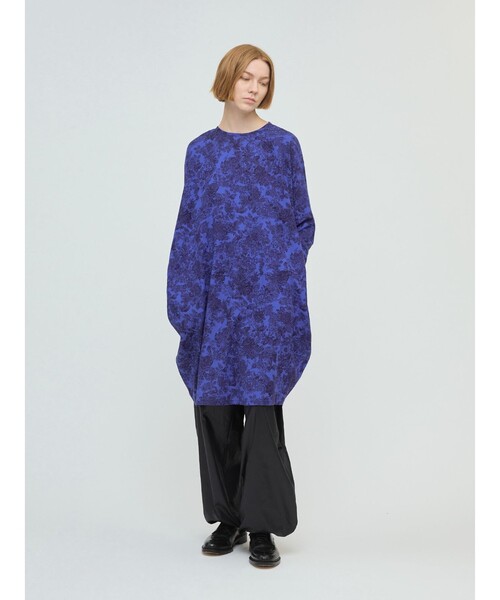 mizuiroind（ミズイロインド）の「mizuiro ind プリントコクーンワイドワンピース（ワンピース・レディース・ブルー/ベージュ・FREE）」の9枚目の写真