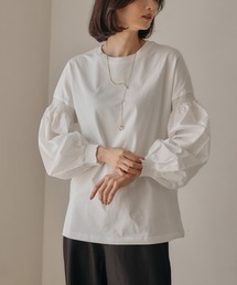 aquagarage | 異素材MIXパフスリーブカットソー(Tシャツ/カットソー)