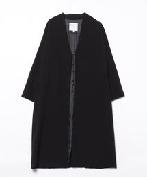 UN3D.アンスリード ポケットノーカラーコート 36 ブラック タグ付き UN3D.（アンスリード）の「ポケットノーカラーコート（ノー