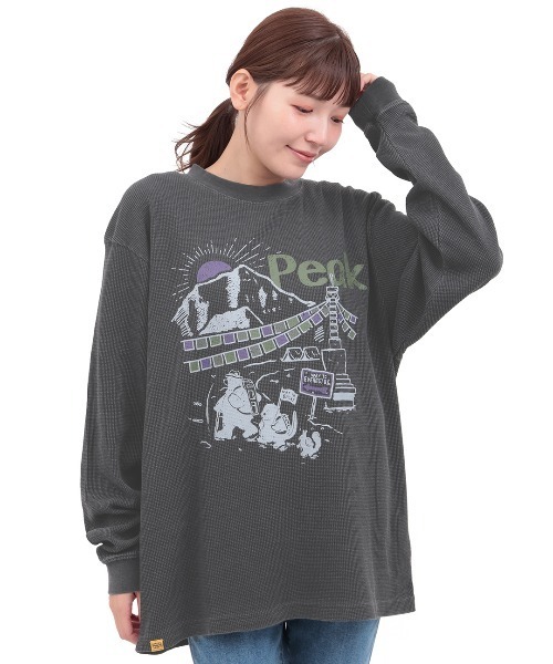 チチカカ（チチカカ）の「COBMASTER コブベアファミリーエベレストワッフルロングTシャツ（Tシャツ/カットソー・メンズ・ブラック/ホワイト・FREE）」の13枚目の写真