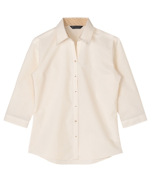 形態安定ノーアイロン スキッパー 7分袖ビジネスワイシャツ（ビジネス