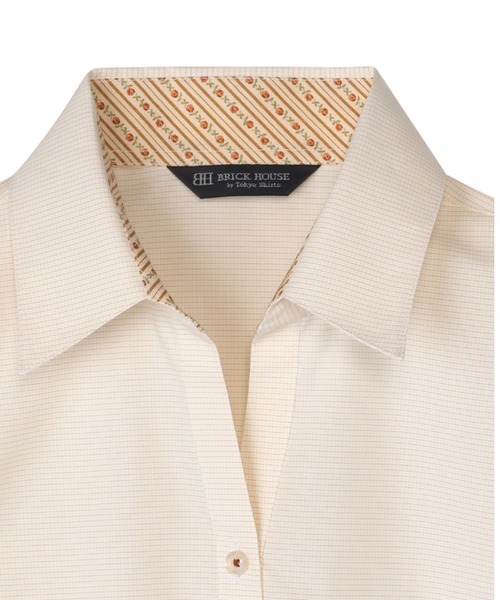 【J alJapan】 形態安定ノーアイロン スキッパー 7分袖ビジネスワイシャツ（ビジネス