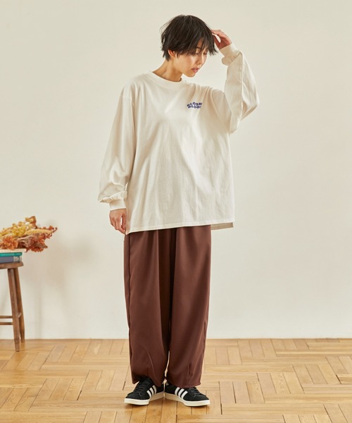 undeny.(アンディニ-)の「アンディニー FLOWERS L/S Tシャツ(Tシャツ/カットソー・レディース・ホワイト/ベージュ系その他/チャコールグレー・F)」の2枚目の写真