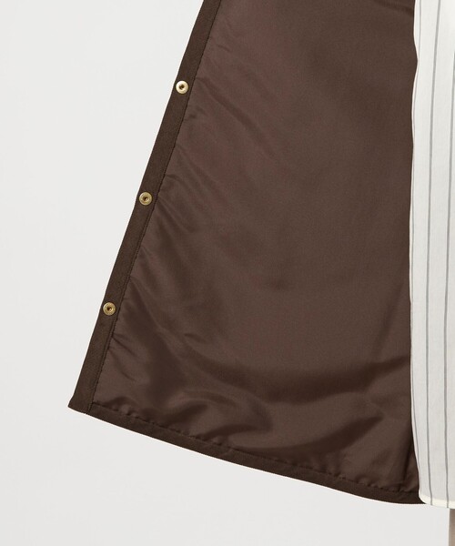 Traditional Weatherwear(トラディショナルウェザーウェア)の「【別注】<Traditional Weatherwear>ARKLEY Aライン キルティング ミドル コート(ノーカラーコート・レディース・ダークブラウン/ブラック・32/34)」の10枚目の写真
