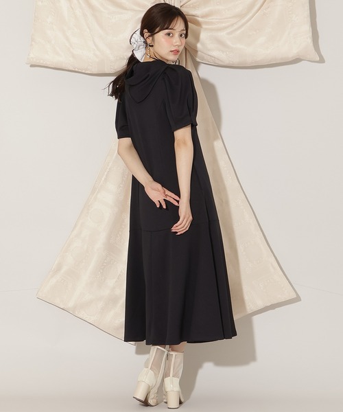 WILLSELECTION(ウィルセレクション)の「タックスリーブAラインパーカーワンピース(ワンピース・レディース・グレー/サックスブルー/ブラック/ピンク/ボルドー・FREE)」の7枚目の写真