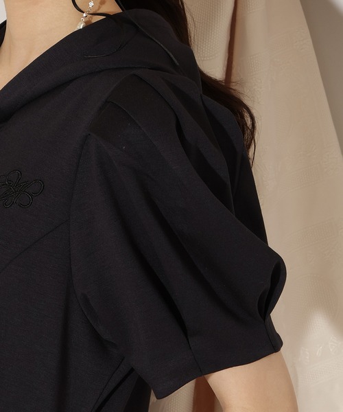 WILLSELECTION(ウィルセレクション)の「タックスリーブAラインパーカーワンピース(ワンピース・レディース・グレー/サックスブルー/ブラック/ピンク/ボルドー・FREE)」の10枚目の写真