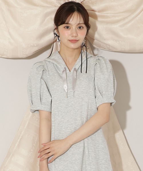 WILLSELECTION(ウィルセレクション)の「タックスリーブAラインパーカーワンピース(ワンピース・レディース・グレー/サックスブルー/ブラック/ピンク/ボルドー・FREE)」の14枚目の写真