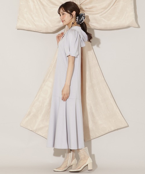 WILLSELECTION(ウィルセレクション)の「タックスリーブAラインパーカーワンピース(ワンピース・レディース・グレー/サックスブルー/ブラック/ピンク/ボルドー・FREE)」の18枚目の写真