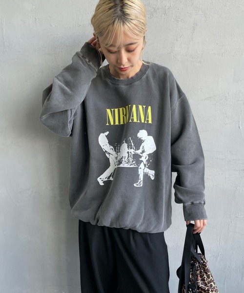 GOOD ROCK SPEED（グッドロックスピード）の「[GOOD ROCK SPEED/グッドロックスピード] 別注 NIRVANA プリントスウェット（スウェット・レディース・チャコールグレー・L/XL/M）」の5枚目の写真