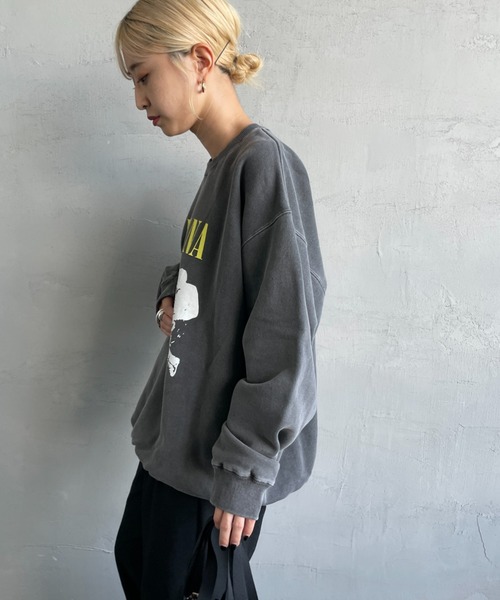 GOOD ROCK SPEED（グッドロックスピード）の「[GOOD ROCK SPEED/グッドロックスピード] 別注 NIRVANA プリントスウェット（スウェット・レディース・チャコールグレー・L/XL/M）」の6枚目の写真