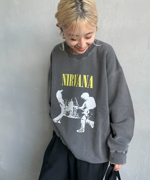 GOOD ROCK SPEED（グッドロックスピード）の「[GOOD ROCK SPEED/グッドロックスピード] 別注 NIRVANA プリントスウェット（スウェット・レディース・チャコールグレー・L/XL/M）」の4枚目の写真