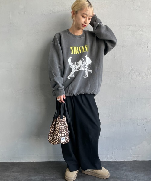 GOOD ROCK SPEED（グッドロックスピード）の「[GOOD ROCK SPEED/グッドロックスピード] 別注 NIRVANA プリントスウェット（スウェット・レディース・チャコールグレー・L/XL/M）」の8枚目の写真