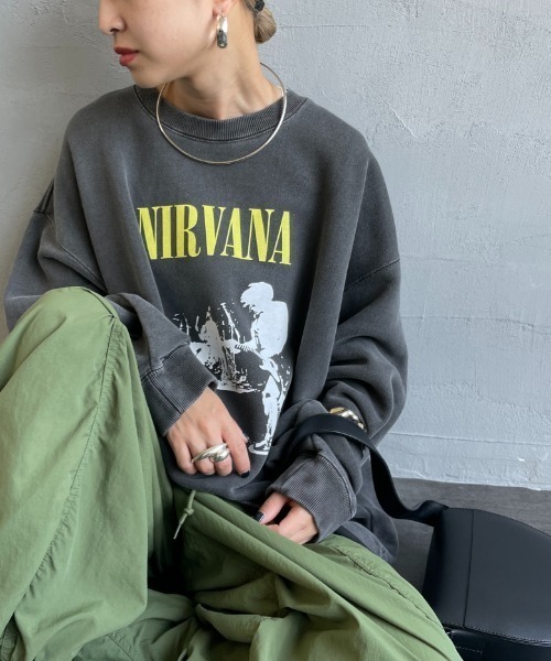 GOOD ROCK SPEED（グッドロックスピード）の「[GOOD ROCK SPEED/グッドロックスピード] 別注 NIRVANA プリントスウェット（スウェット・レディース・チャコールグレー・L/XL/M）」の19枚目の写真