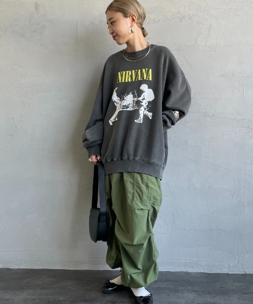 GOOD ROCK SPEED（グッドロックスピード）の「[GOOD ROCK SPEED/グッドロックスピード] 別注 NIRVANA プリントスウェット（スウェット・レディース・チャコールグレー・L/XL/M）」の9枚目の写真