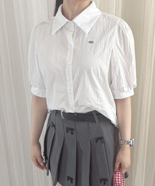 frunco（フランコ）の「【ZOZO限定】シュシュ付きコットンブラウス（シャツ/ブラウス・レディース・ブルー/グリーン/ホワイト/アイボリー・FREE）」の5枚目の写真