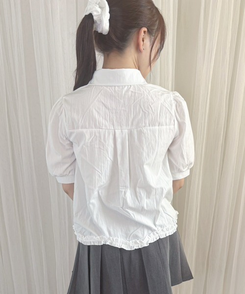 frunco（フランコ）の「【ZOZO限定】シュシュ付きコットンブラウス（シャツ/ブラウス・レディース・ブルー/グリーン/ホワイト/アイボリー・FREE）」の7枚目の写真