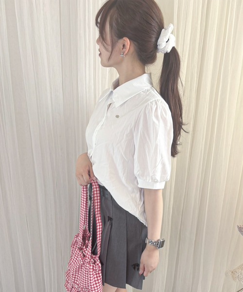 frunco（フランコ）の「【ZOZO限定】シュシュ付きコットンブラウス（シャツ/ブラウス・レディース・ブルー/グリーン/ホワイト/アイボリー・FREE）」の6枚目の写真