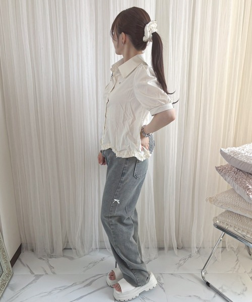 frunco（フランコ）の「【ZOZO限定】シュシュ付きコットンブラウス（シャツ/ブラウス・レディース・ブルー/グリーン/ホワイト/アイボリー・FREE）」の19枚目の写真