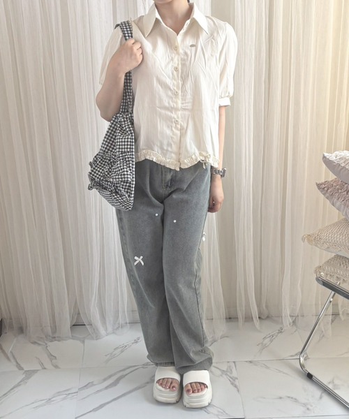 frunco（フランコ）の「【ZOZO限定】シュシュ付きコットンブラウス（シャツ/ブラウス・レディース・ブルー/グリーン/ホワイト/アイボリー・FREE）」の18枚目の写真