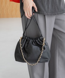 Elura | レザーギャザーBAG/451641(ハンドバッグ)