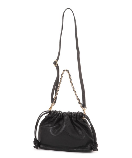 Elura（エルーラ）の「レザーギャザーBAG/451641（ハンドバッグ・レディース・ブラック/オフホワイト・ONE SIZE）」の11枚目の写真