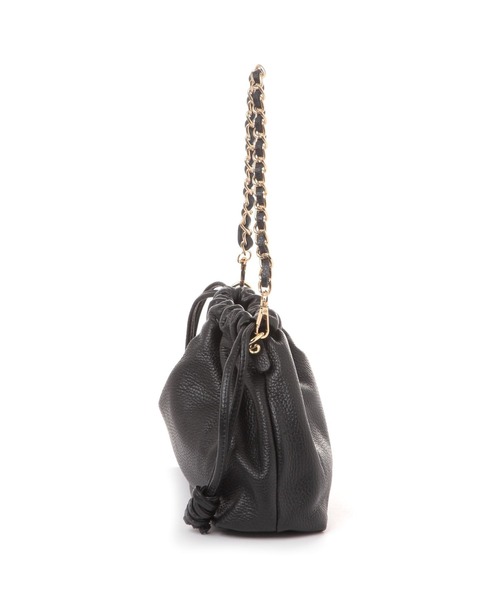 Elura（エルーラ）の「レザーギャザーBAG/451641（ハンドバッグ・レディース・ブラック/オフホワイト・ONE SIZE）」の9枚目の写真