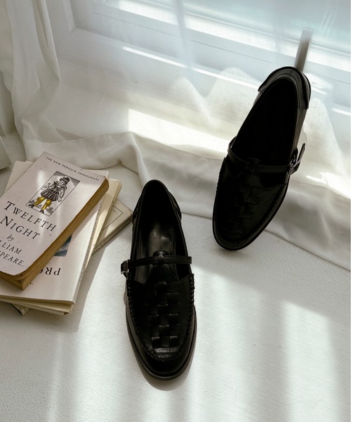 on:nue】[3色展開/5サイズ展開] ソフトレザーストラップローファー