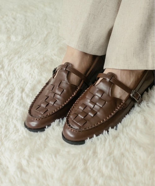 on:nue】[3色展開/5サイズ展開] ソフトレザーストラップローファー