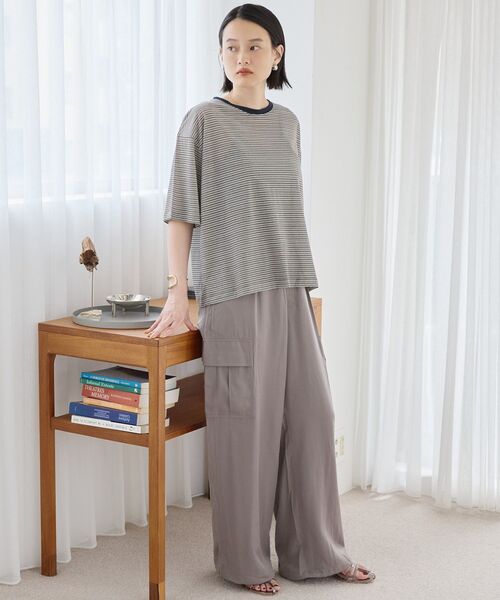 AMERICAN HOLIC（アメリカンホリック）の「シアーレトロボーダー半袖プルオーバー（Tシャツ/カットソー・レディース・ベージュ/テラコッタ/ブラック/モカ・L/M）」の20枚目の写真