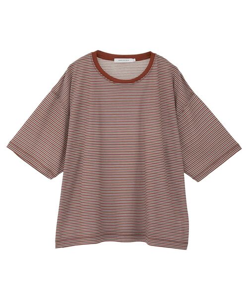 AMERICAN HOLIC（アメリカンホリック）の「シアーレトロボーダー半袖プルオーバー（Tシャツ/カットソー・レディース・ベージュ/テラコッタ/ブラック/モカ・L/M）」の22枚目の写真