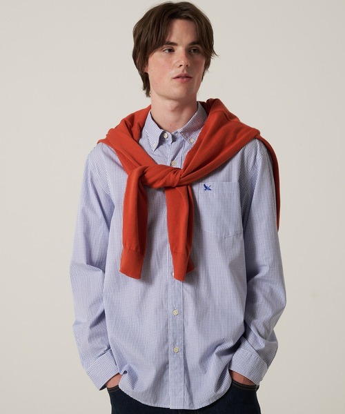 Eddie Bauer（エディーバウアー）の「ブロード チェック 刺繍 シャツ（シャツ/ブラウス・メンズ・ブルー系1/ブルー系2/ピンク/ブラック系1/レッド系1/ブルー系3/ネイビー系1/ブラック系2・S/M/L/XL/XXL）」の4枚目の写真