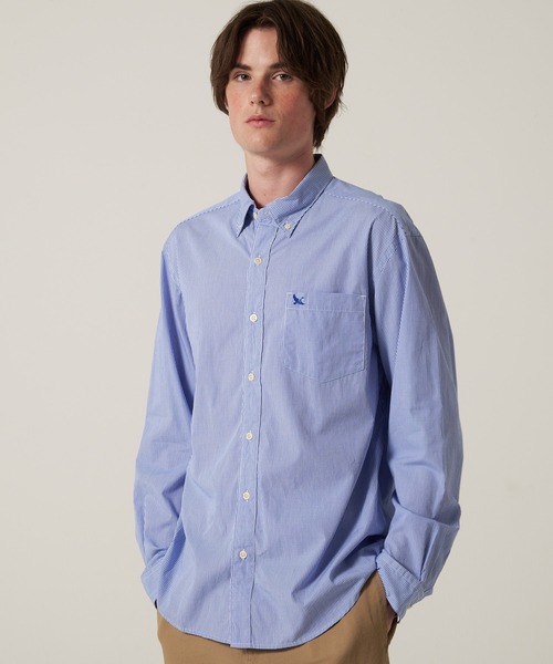 Eddie Bauer（エディーバウアー）の「ブロード チェック 刺繍 シャツ（シャツ/ブラウス・メンズ・ブルー系1/ブルー系2/ピンク/ブラック系1/レッド系1/ブルー系3/ネイビー系1/ブラック系2・S/M/L/XL/XXL）」の5枚目の写真