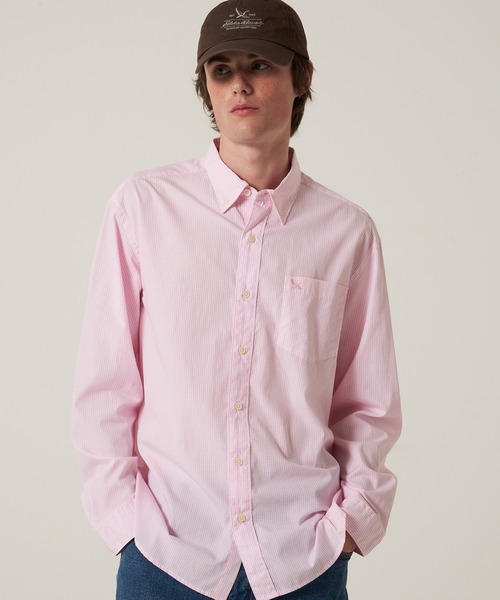 Eddie Bauer（エディーバウアー）の「ブロード チェック 刺繍 シャツ（シャツ/ブラウス・メンズ・ブルー系1/ブルー系2/ピンク/ブラック系1/レッド系1/ブルー系3/ネイビー系1/ブラック系2・S/M/L/XL/XXL）」の7枚目の写真