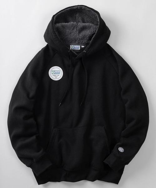 DISCUS（ディスカス）の「【71】【DISCUS/ディスカス】ブランドロゴ ワンポイント 裏ボア プルパーカー（パーカー・メンズ・ブルー/グレー/ネイビー/ブラック/ベージュ/アッシュグレー・M/L/XL）」の2枚目の写真