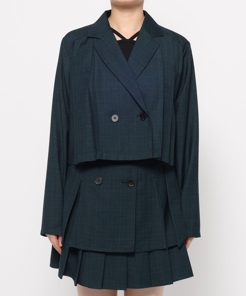 セール】2Pメランジショートジャケット＊スカパン(HARE)（セットアップ