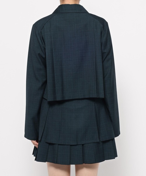 web限定品✨️未使用級✨️HARE 2Pショートジャケット セット ベスト 異素材 セール】2Pメランジショートジャケット＊スカパン(HARE)（セットアップ