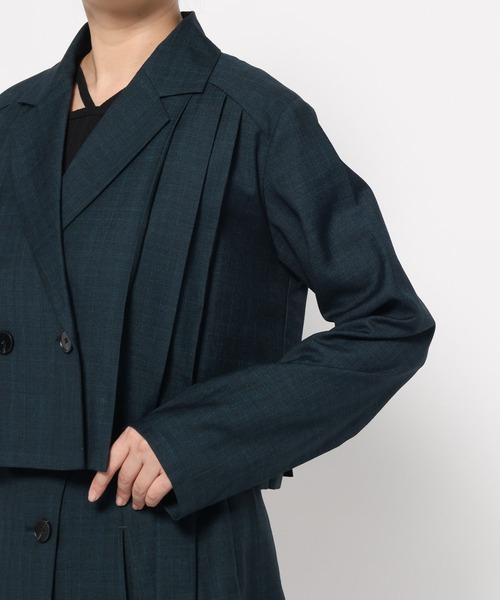 HARE（ハレ）の「2Pメランジショートジャケット＊スカパン(HARE)（セットアップ・レディース・グリーン/グレー・FREE）」の19枚目の写真