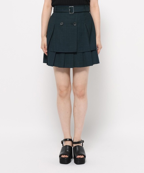 HARE（ハレ）の「2Pメランジショートジャケット＊スカパン(HARE)（セットアップ・レディース・グリーン/グレー・FREE）」の10枚目の写真