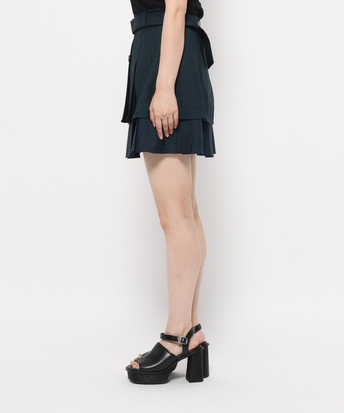 HARE（ハレ）の「2Pメランジショートジャケット＊スカパン(HARE)（セットアップ・レディース・グリーン/グレー・FREE）」の11枚目の写真