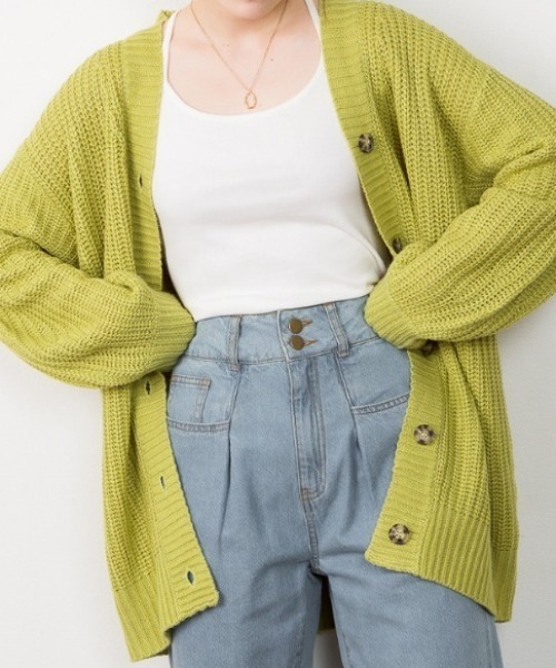 セール】【新色追加】ニットなのに軽量！ニットVネックオーバーニット