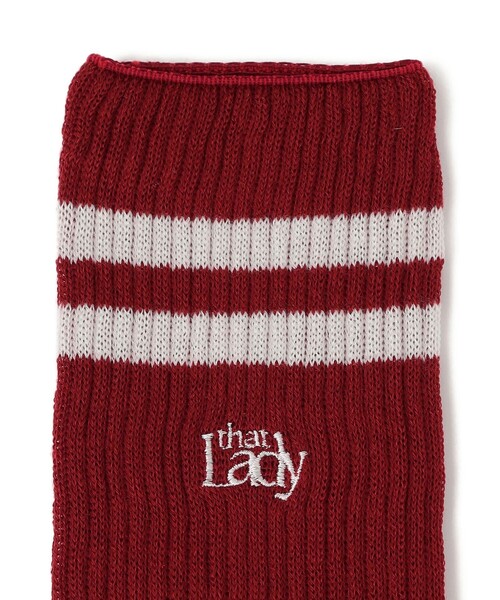 SHIPS（シップス）の「Piedi Nudi:リブ ライン ソックス（ソックス/靴下・レディース・オフホワイト/ボルドー・ONE SIZE）」の3枚目の写真