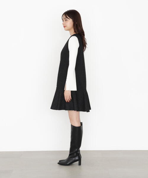 PROPORTION BODY DRESSING（プロポーションボディドレッシング）の「ラメ釦ツイードミニジャンスカ / 1215240913（ワンピース・レディース・ボルドー/ブラック・MEDIUM/SMALL）」の17枚目の写真